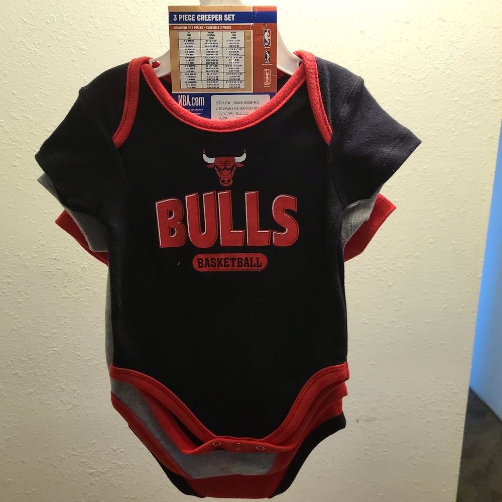Chicago Bulls 3 Piece Creeper Set